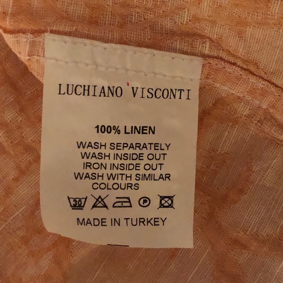 LUCHIANO VISCONTI 100% LINEN LONG SLEEVE SHIRT - Picture 6 of 16